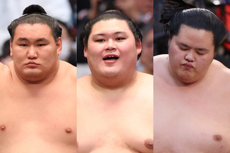 （左から）豊昇龍、大の里、琴櫻（時事通信フォト）